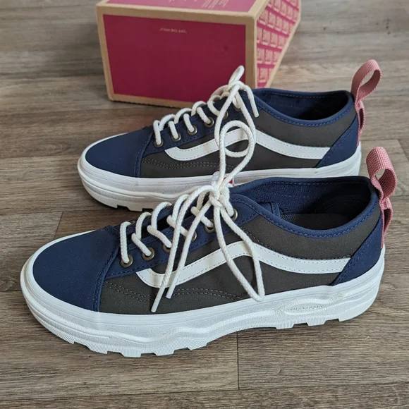 NIB Vans Sentry Old Skool Sneaker Waxed Canvas Navy Forest Women Size 8 - Picture 4 of 8